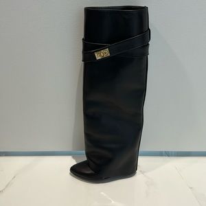 Givenchy black shark lock boots